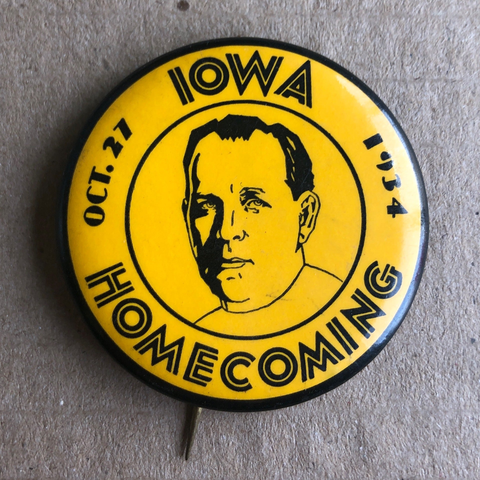 Iowa Hawkeye 1934 button HawkToys